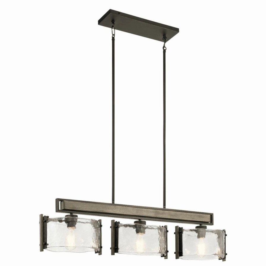 Chandeliers * | Best Reviews Of Kichler Aberdeen 43896Oz 3 Light Linear Chandelier