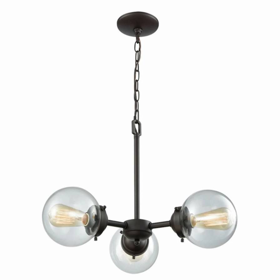 Chandeliers * | Flash Sale Edison Bulb Thomas Lighting Beckett 3 Light Chandelier