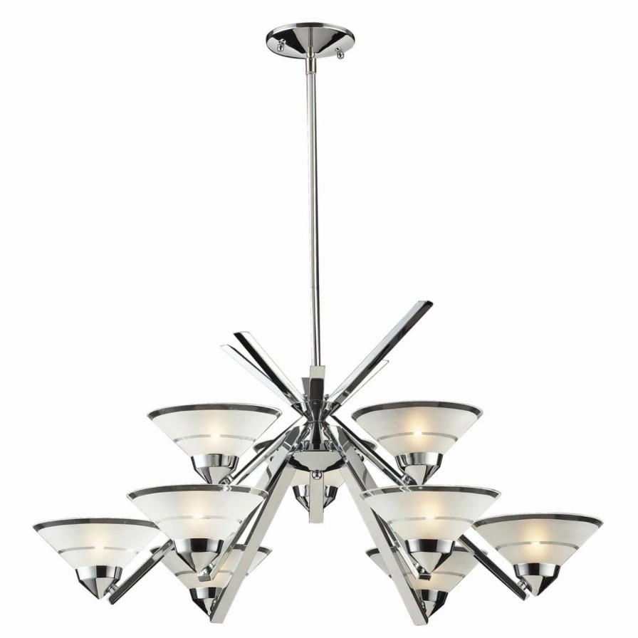 Chandeliers * | New Bowl Elk Lighting Refraction Chandelier 1476+3 31W In.