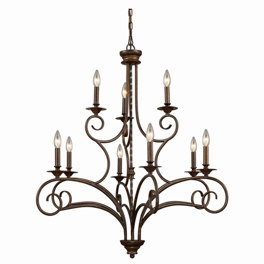 Candle * | Budget Candle Elk Lighting Gloucester Chandelier 15043/6+3 36W In.