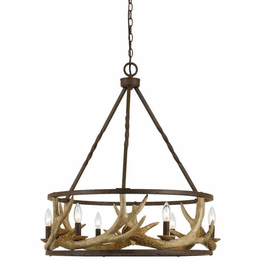 Chandeliers * | Top 10 Drum Cal Lighting Antler Fx-3618-6 Chandelier