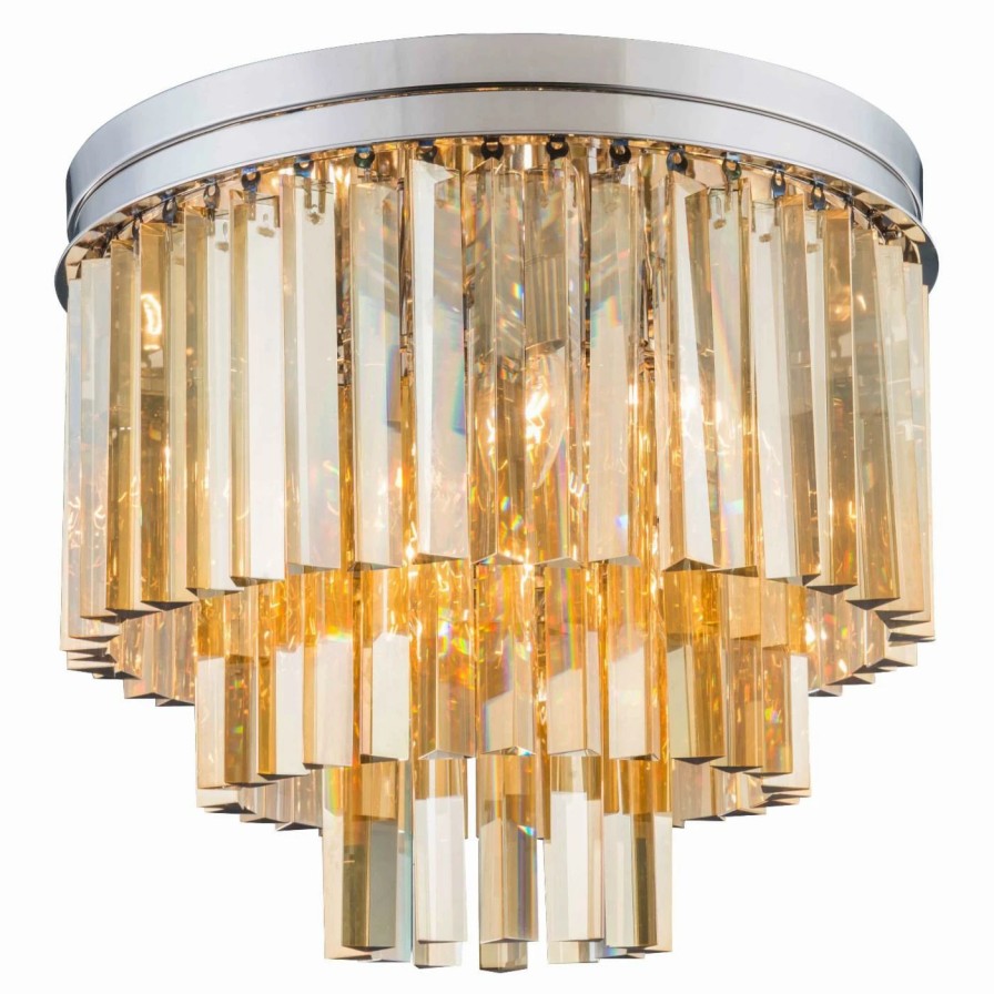 Chandeliers * | Flash Sale Urban Classic Sydney Collection 20 In. Tiered Flush Mount Chandelier