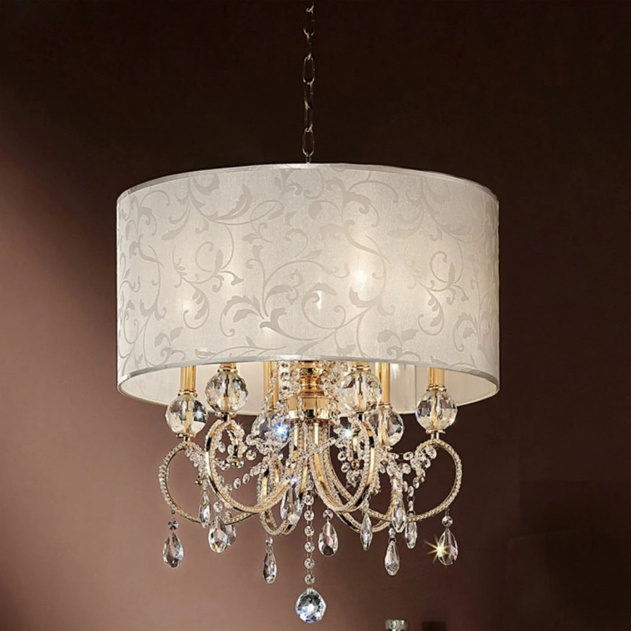 Chandeliers * | Buy Drum Ore International Aurora Barocco Crystal Chandelier