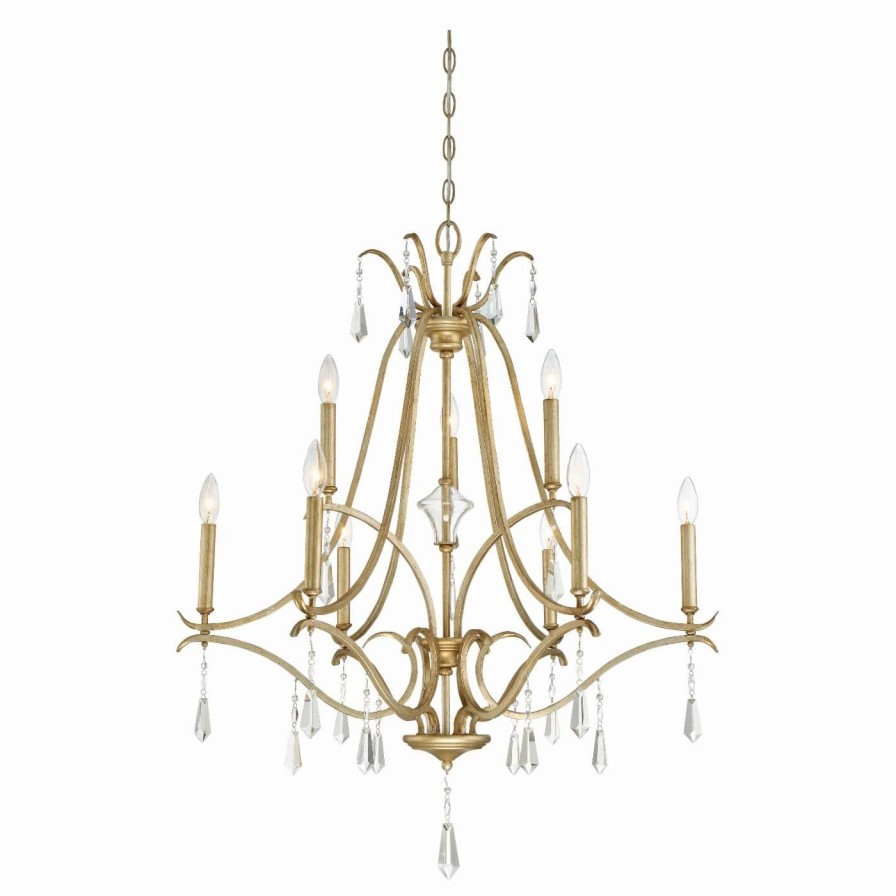 Candle * | Buy Candle Minka Lavery Laurel Estate 9 Light Chandelier Brio Gold