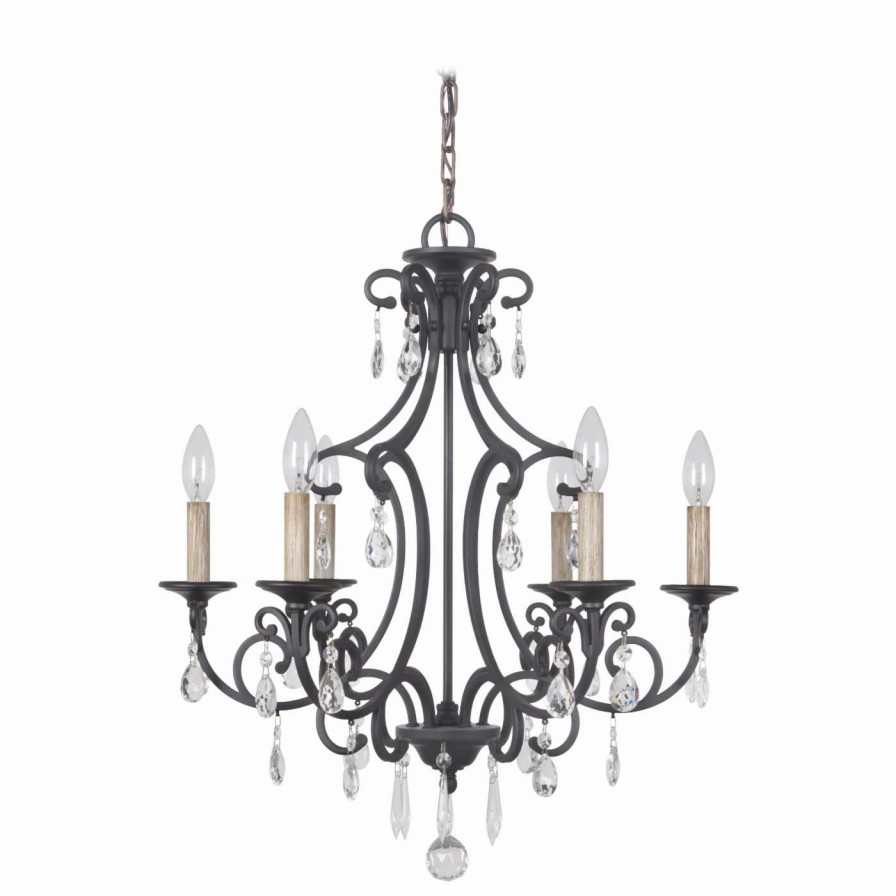 Candle * | Best Pirce Crystal Craftmade Bentley 38926-Mbk Chandelier