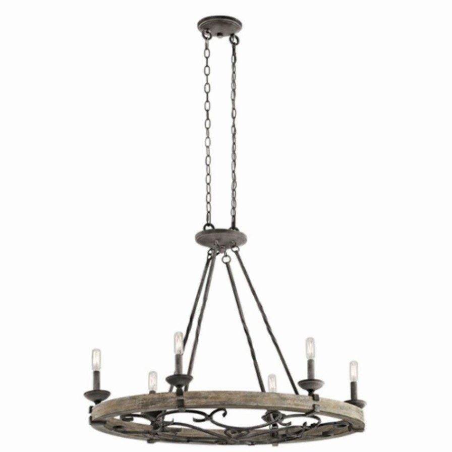 Chandeliers * | Best Deal Wagon Wheel Kichler Taulbee 43824Wzc Chandelier