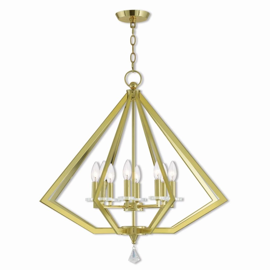 Chandeliers * | Discount Candle Livex Lighting Diamond 8 Light Chandelier