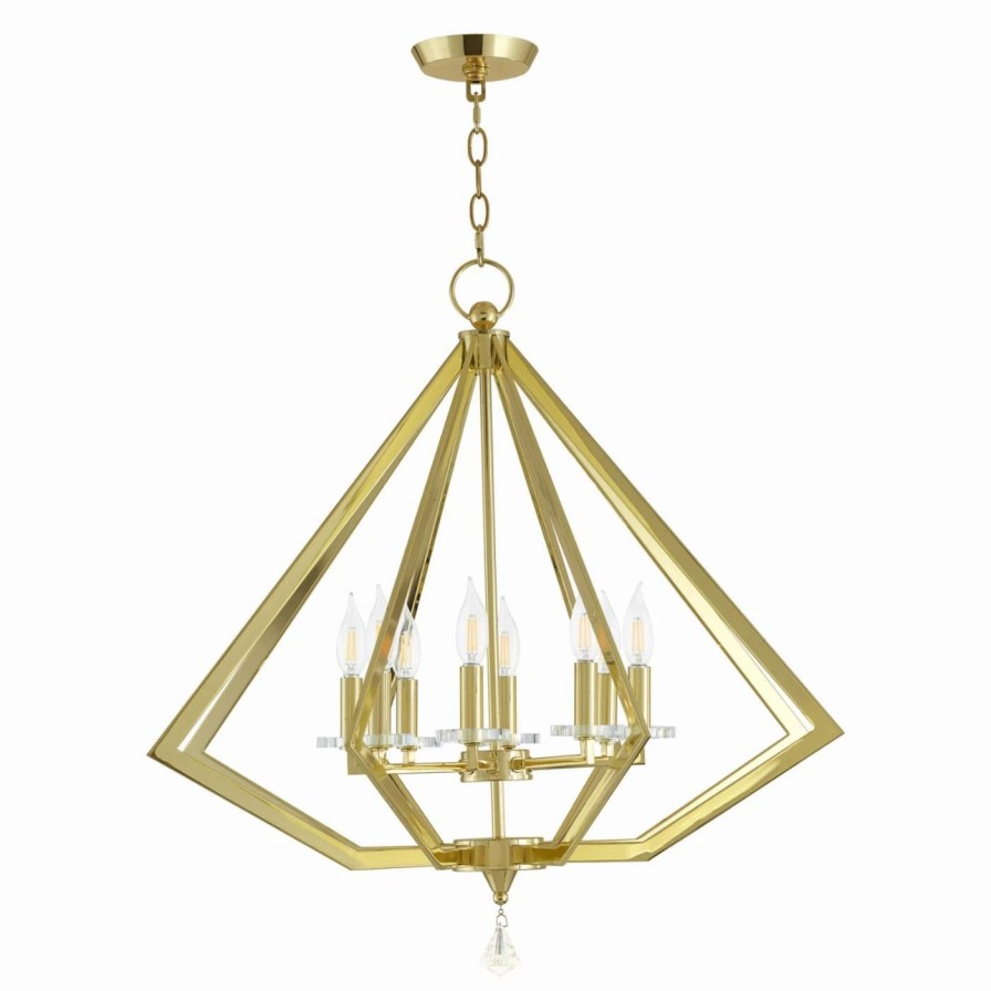 Chandeliers * | Discount Candle Livex Lighting Diamond 8 Light Chandelier