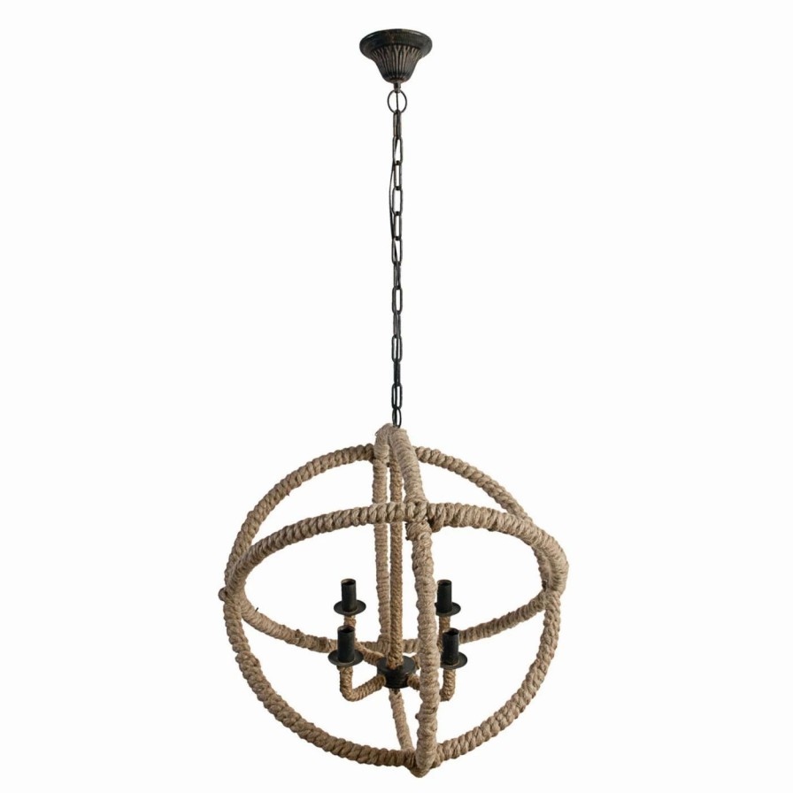 Chandeliers * | Cheapest A & B Home A & B Home Rope Globe Chandelier