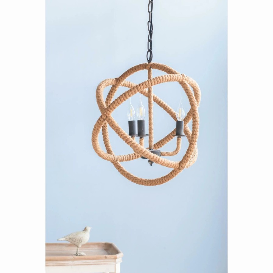 Chandeliers * | Cheapest A & B Home A & B Home Rope Globe Chandelier