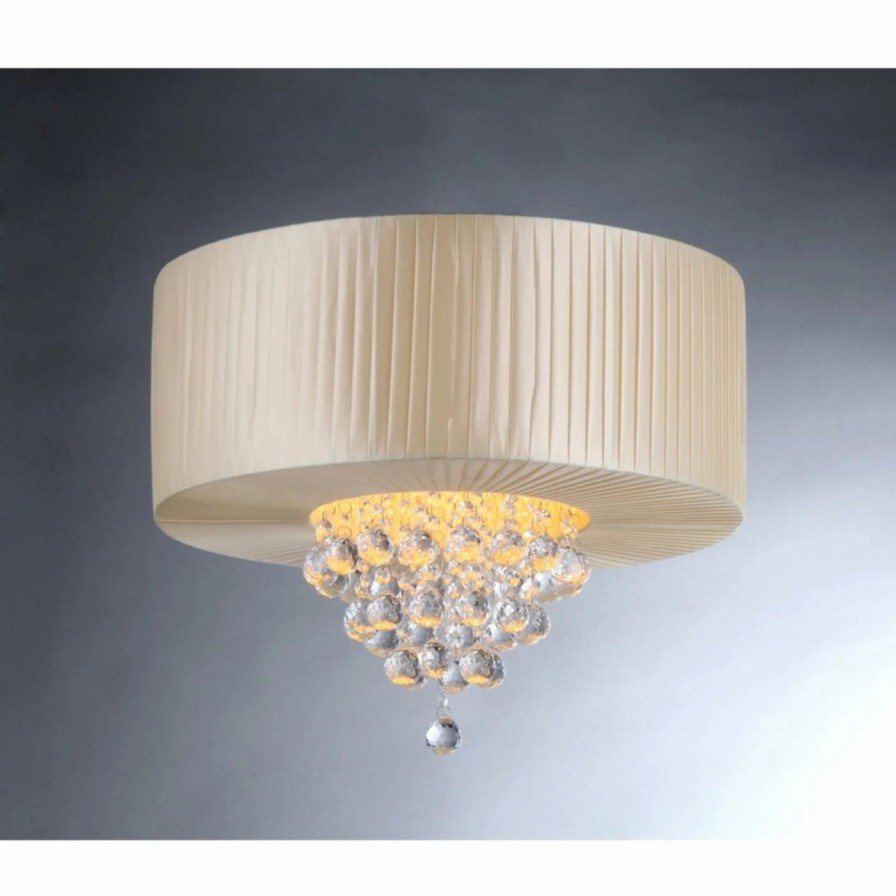 Chandeliers * | Discount Drum Warehouse Of Tiffany Vanilla Cake Rl1058 Crystal Flush Mount Light