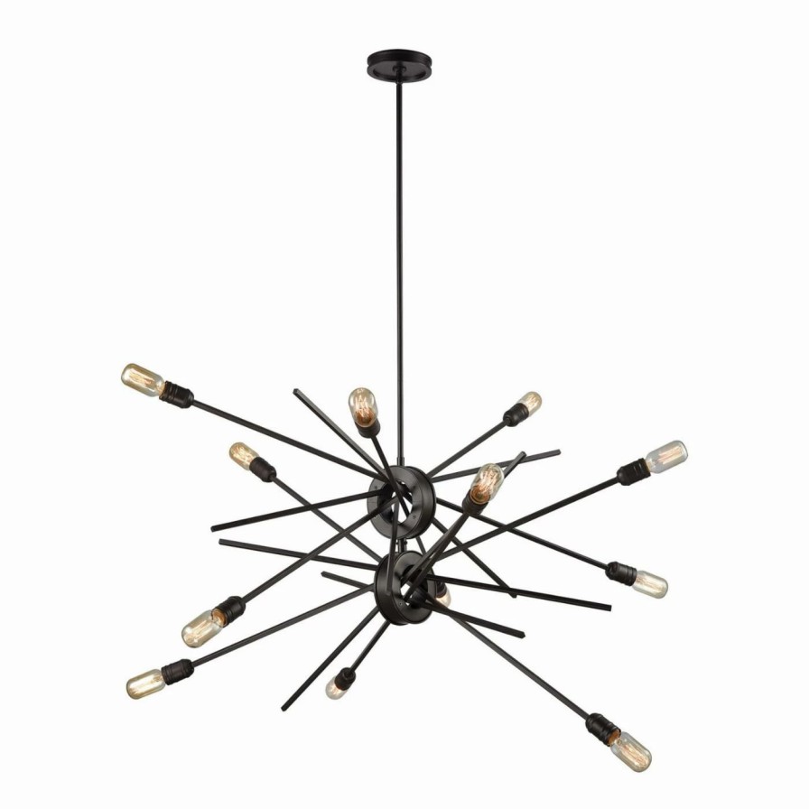 Chandeliers * | Best Pirce Sputnik Elk Lighting Xenia 12 Light Chandelier