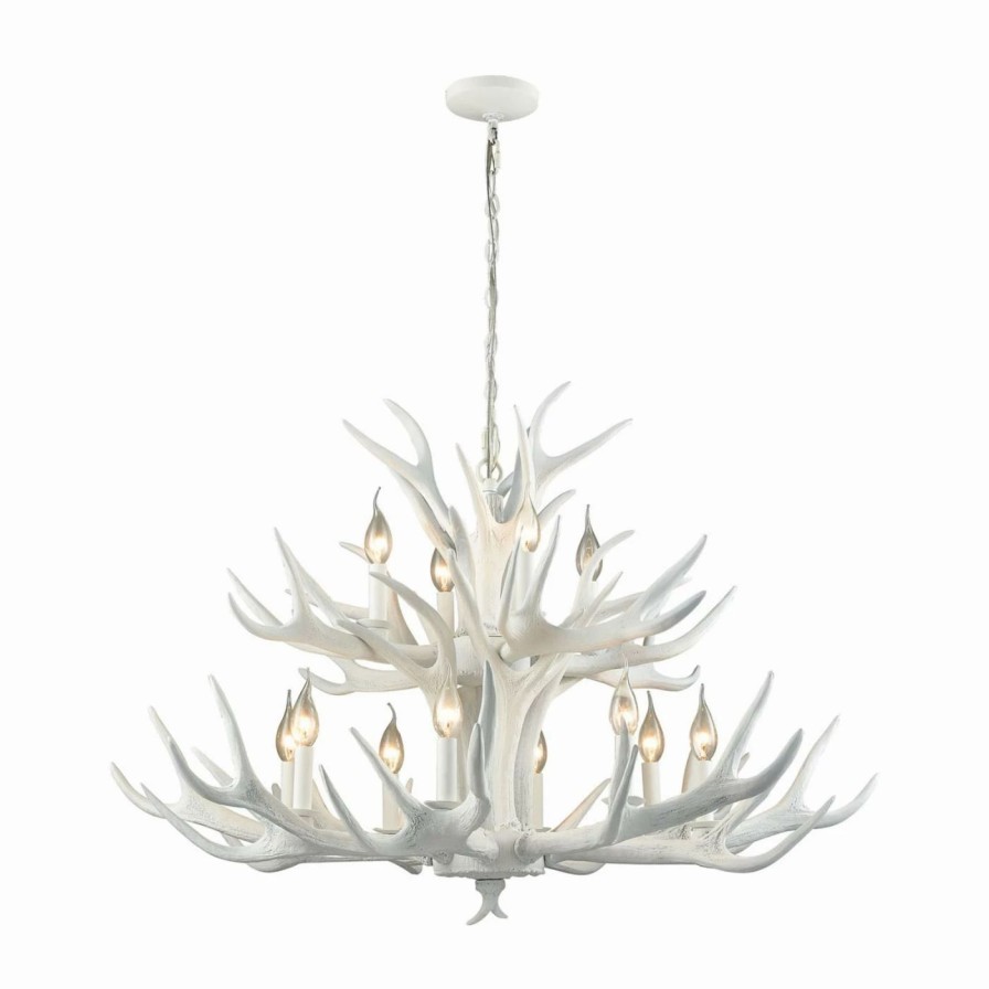 Chandeliers * | Flash Sale Dimond Lighting Candle Elk Lighting Big Sky 12 Light Chandelier