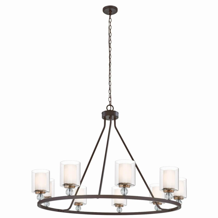 Chandeliers * | Buy Wagon Wheel Minka Lavery Studio 5 3087-416 9 Light Chandelier