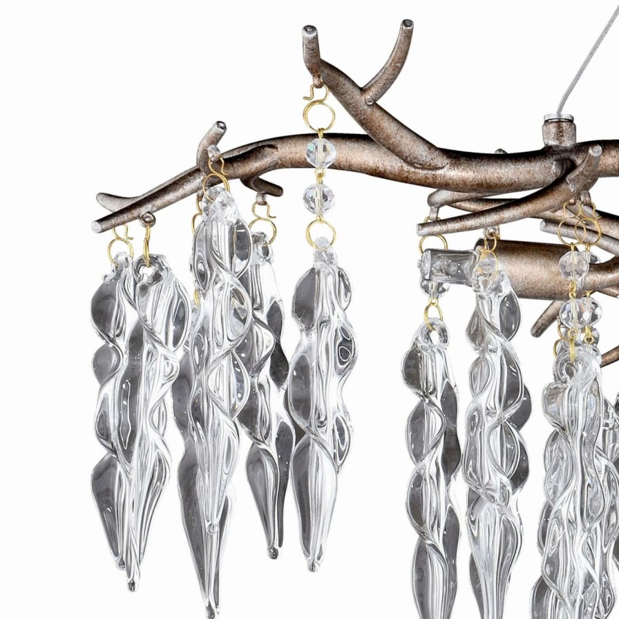 Chandeliers * | Flash Sale Vaxcel Rainier Ho23 Rustic Crystal Chandelier