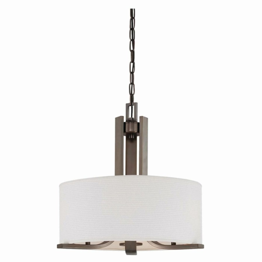 Chandeliers * | Deals Thomas Lighting Pendenza 3 Light Drum Shade Chandelier