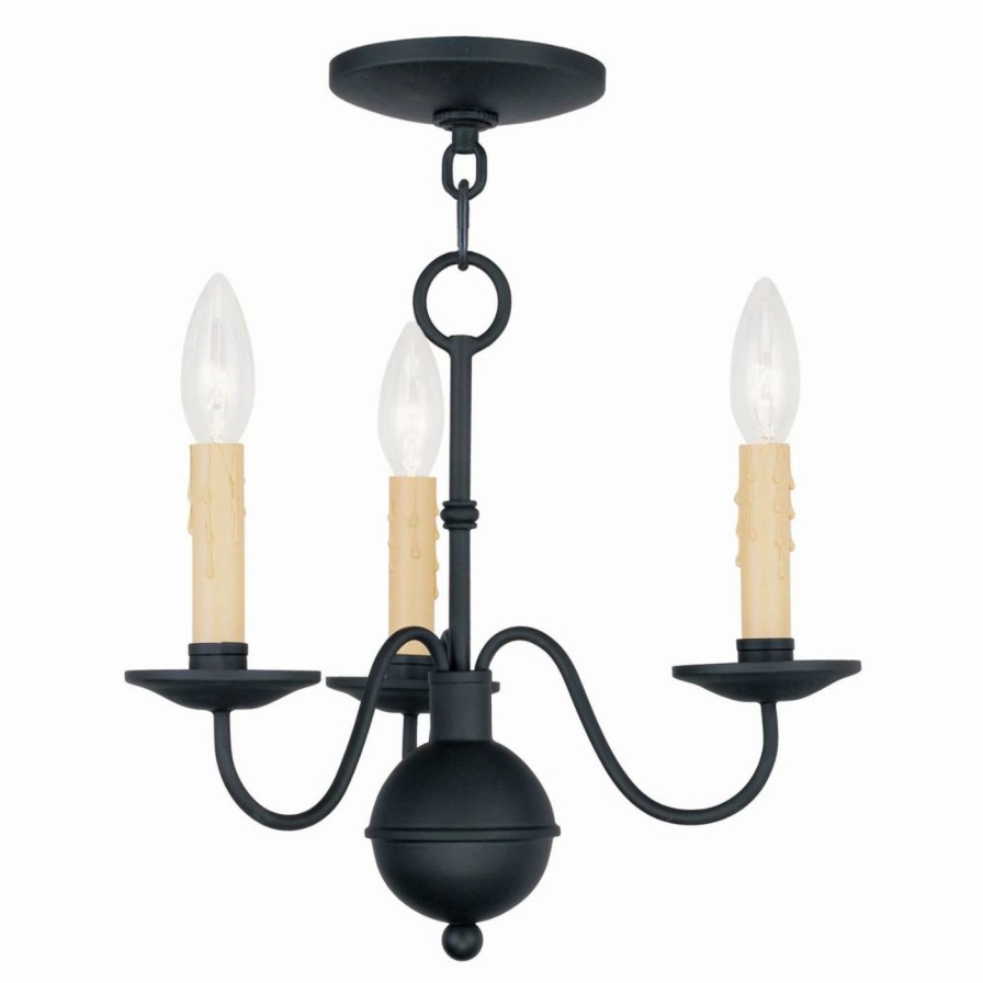 Chandeliers * | Cheapest Livex Lighting Livex Heritage 4493-04 3-Light Mini Chandelier In Black