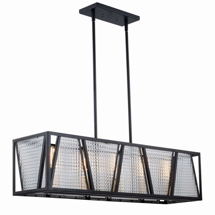 Chandeliers * | Outlet Vaxcel Oslo H0224 Industrial Linear Chandelier