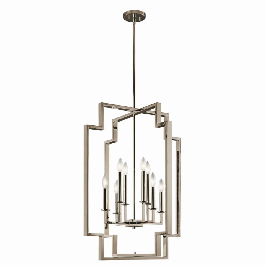 Chandeliers * | Hot Sale Candle Kichler Downtown Deco 43966 Foyer Chandelier