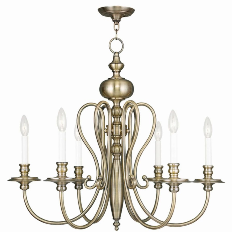 Candle * | Best Reviews Of Livex Lighting Candle Livex Caldwell 5166 6-Light Chandelier