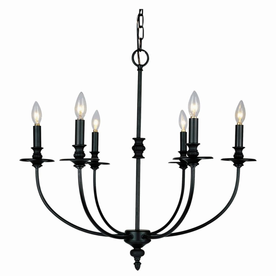 Candle * | Promo Candle Elk Lighting 286-Ob Hartford 6-Light Chandelier 25W In. Oil Rubbed