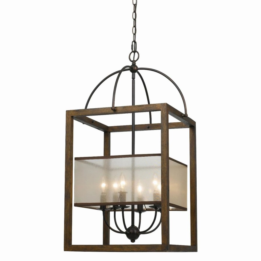 Chandeliers * | New Cage Cal Lighting Rectangular Fx-3536/6L Chandelier