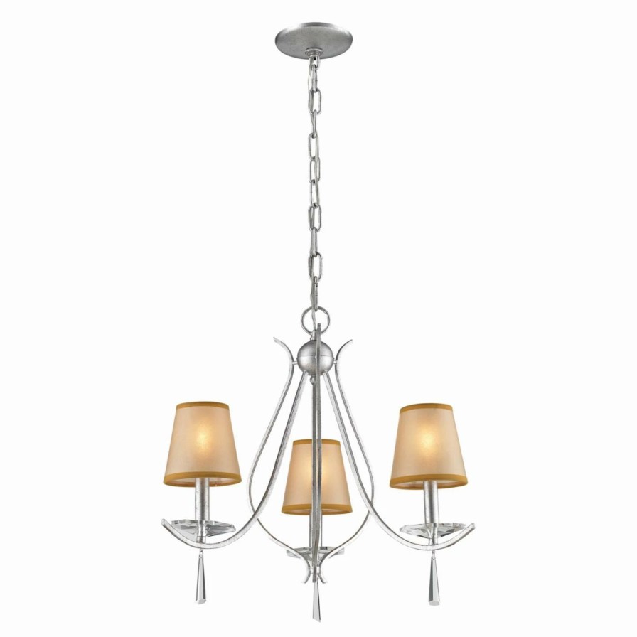 Chandeliers * | Best Sale Mini Elk Lighting Clarendon 14081/3 Chandelier Silver 16W In.