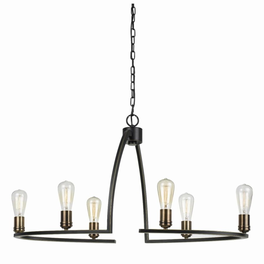 Chandeliers * | Best Pirce Linear Cal Lighting Kinder Fx-3664-6 Chandelier