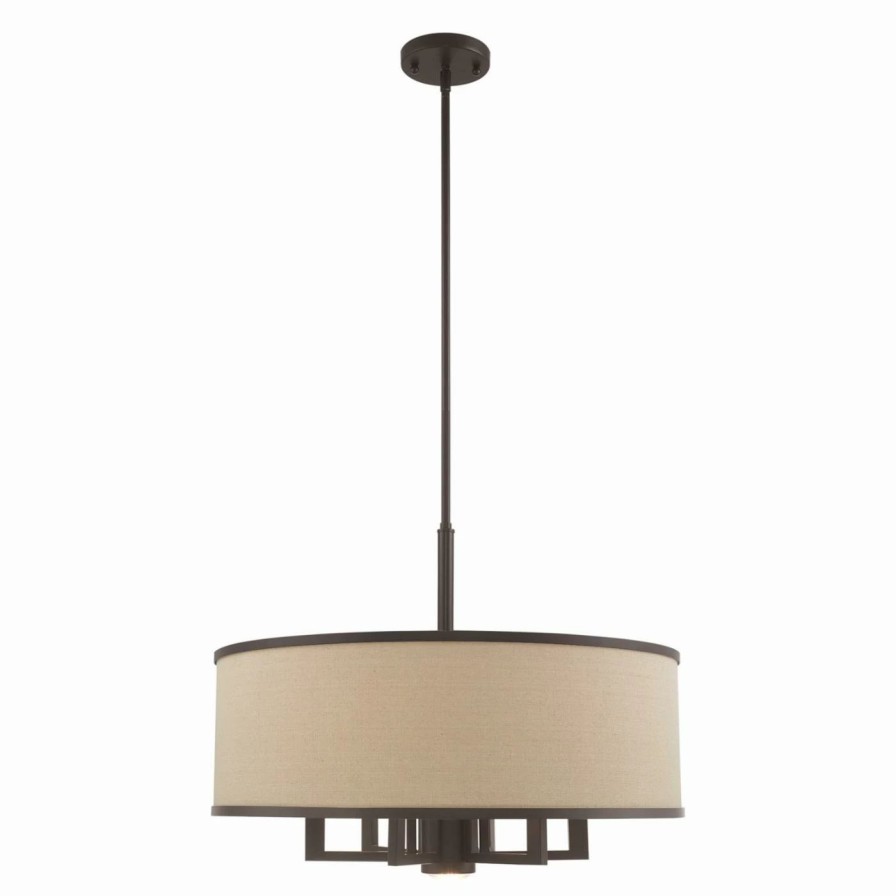 Chandeliers * | Best Sale Livex Lighting Park Ridge 62614 Drum Chandelier