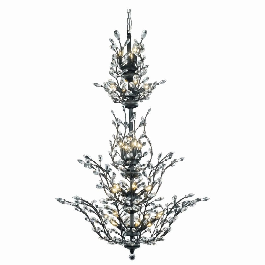 Chandeliers * | Best Pirce Crystal Elegant Lighting Orchid 25 Light Chandelier