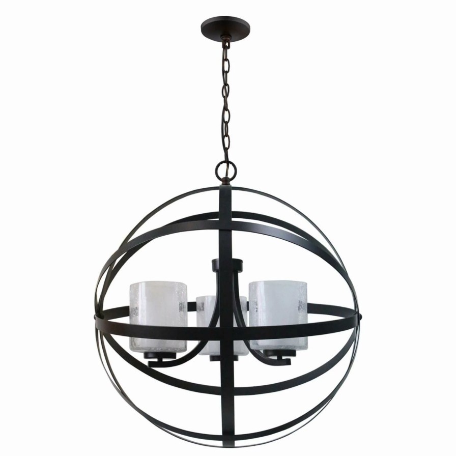 Chandeliers * | Hot Sale Globe Yosemite Home Decor Plise 12001 Orb Chandelier