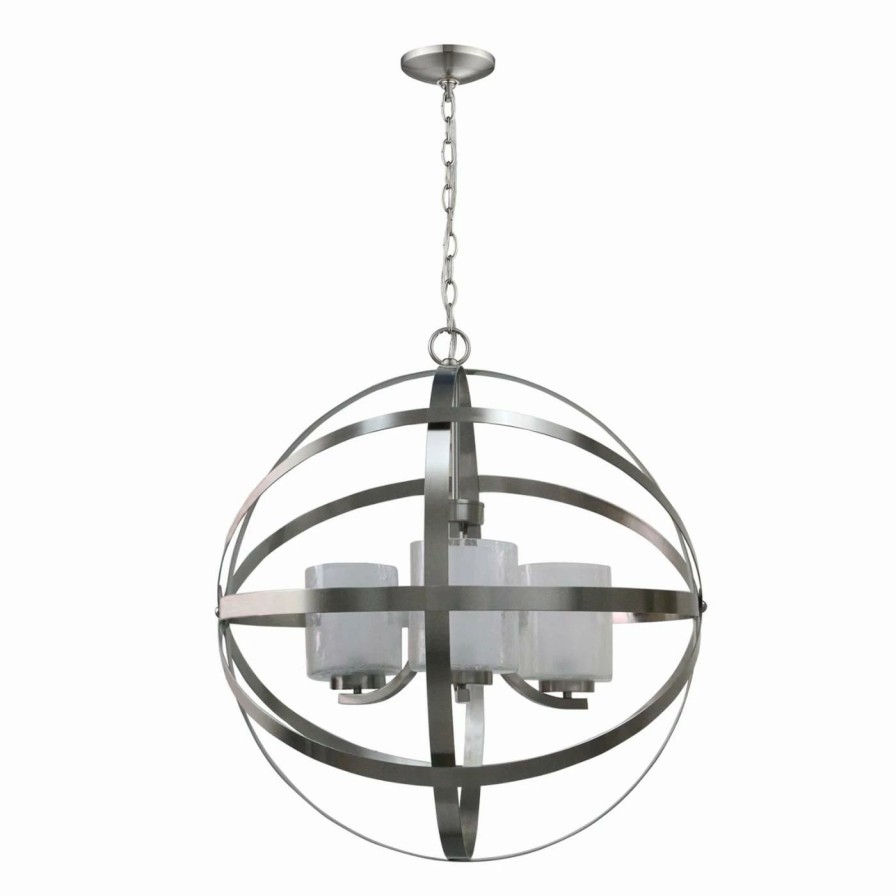 Chandeliers * | Hot Sale Globe Yosemite Home Decor Plise 12001 Orb Chandelier