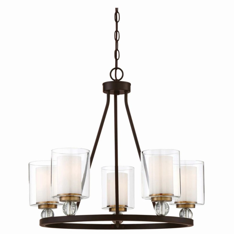 Chandeliers * | Best Sale Wagon Wheel Minka Lavery 5 Light Studio 5 Chandelier