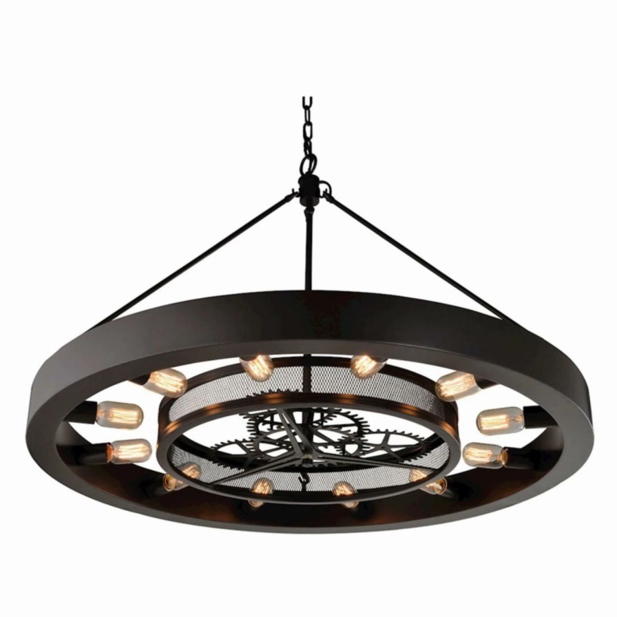 Chandeliers * | Cheapest Drum Elk Lighting Chronology 32237 12 Chandelier