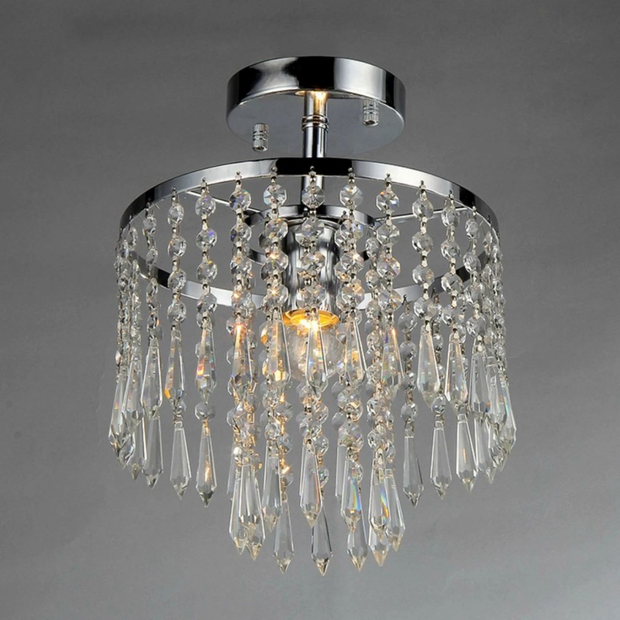 Crystal * | Outlet Warehouse Of Tiffany Seek Rl1382/1 Crystal Semi Flush Light