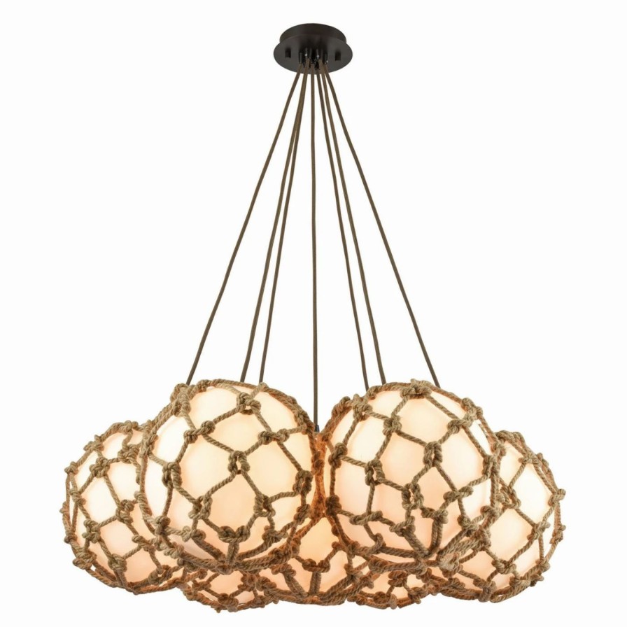 Chandeliers * | Deals Globe Elk Lighting Coastal Inlet 10710/7Sr Chandelier