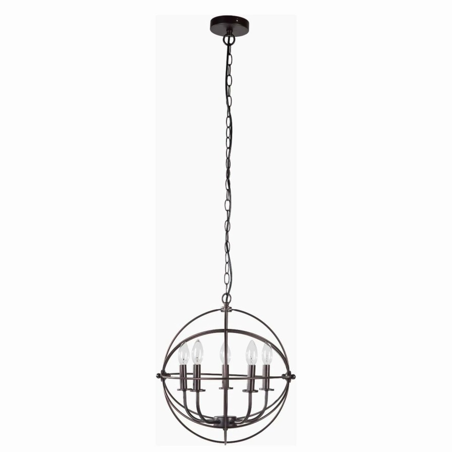 Chandeliers * | Best Sale Btexpert Industrial Farmhouse 5078 Globe Chandelier