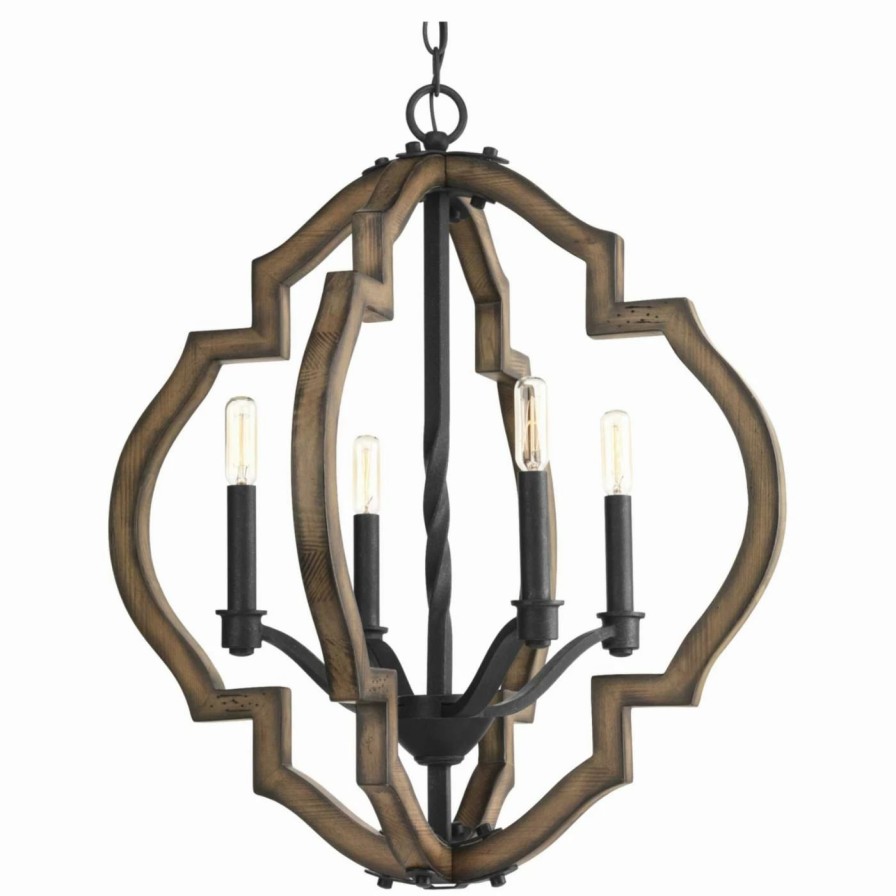 Chandeliers * | Flash Sale Cage Progress Lighting Spicewood P4766-71 Chandelier