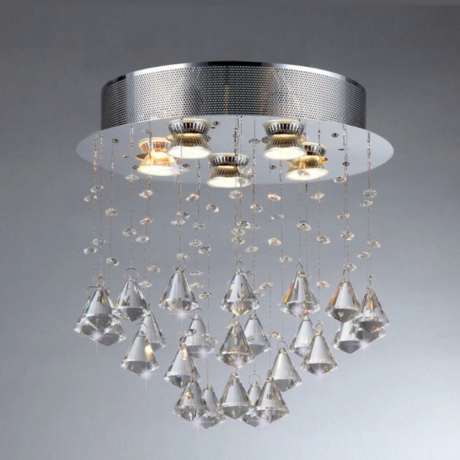 Chandeliers * | Deals Warehouse Of Tiffany Cerda Rl6044 Crystal Flush Mount Light