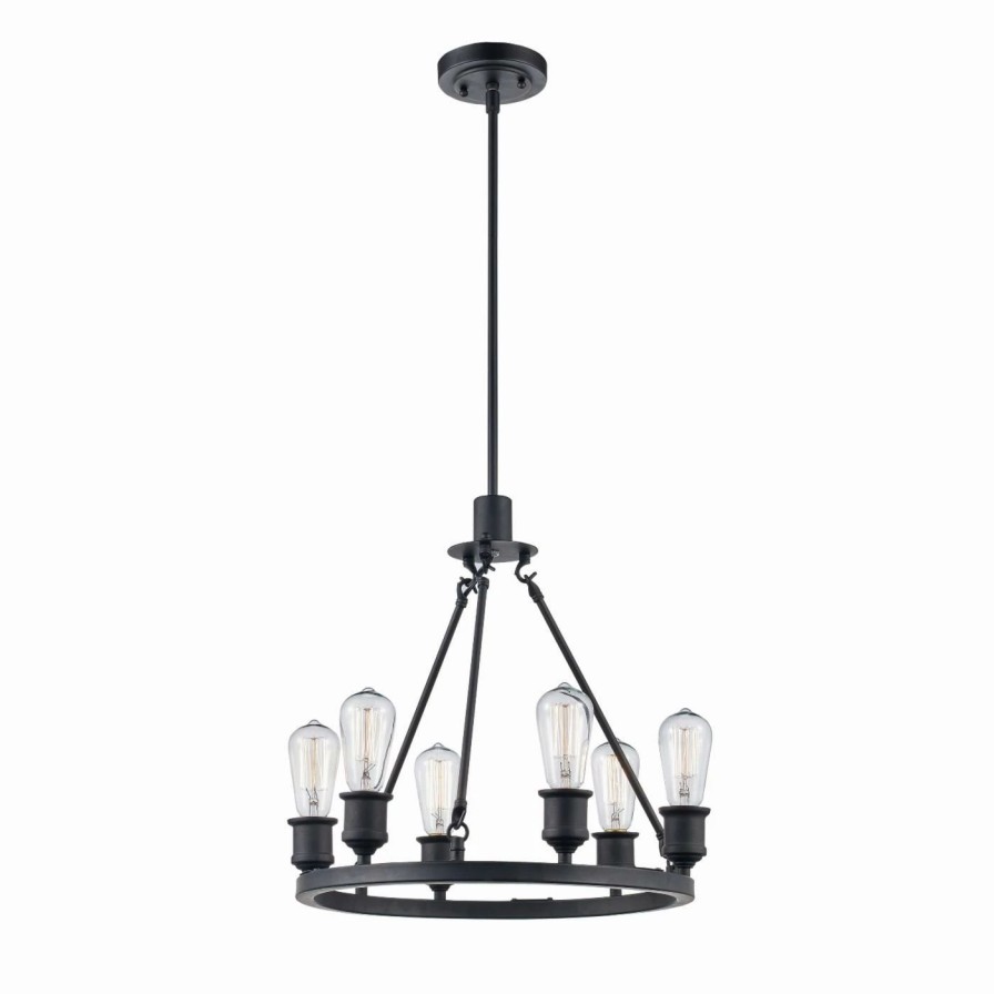 Chandeliers * | New Wagon Wheel Trans Globe Lighting Underwood 70846 Rob Chandelier