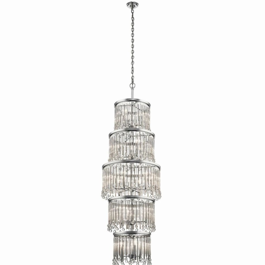 Crystal * | Best Reviews Of Raindrop Kichler Piper 43758Ch 18 Light Chandelier