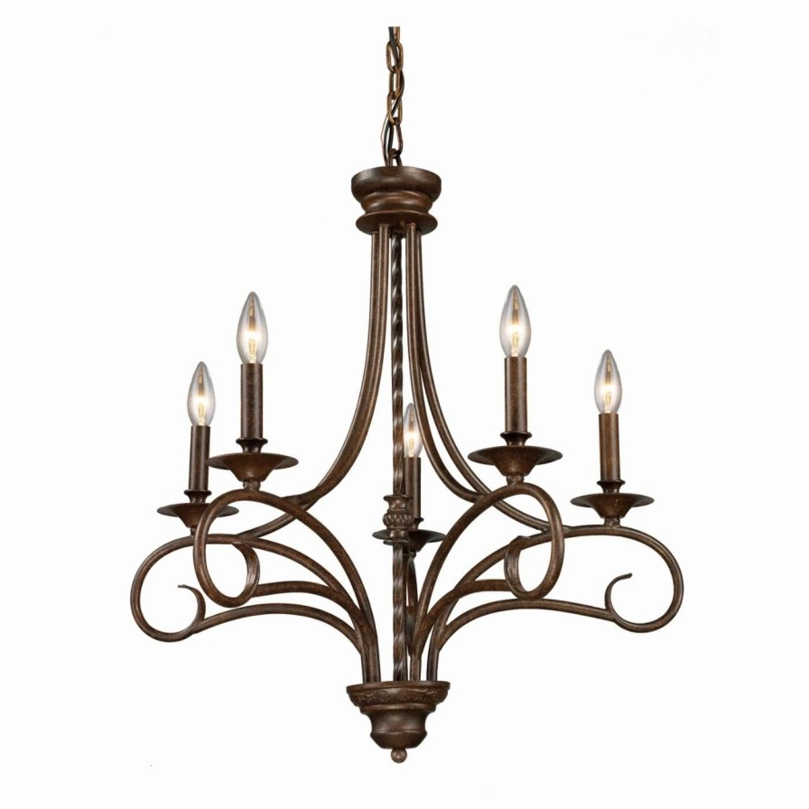 Candle * | Flash Sale Candle Elk Lighting Gloucester Chandelier 15042/5 24W In.