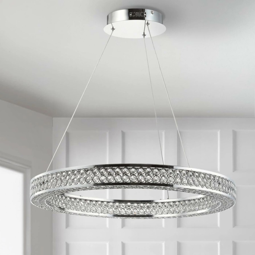 Crystal * | Promo Crystal Jonathan Y Benton Jyl7201A Led Chandelier