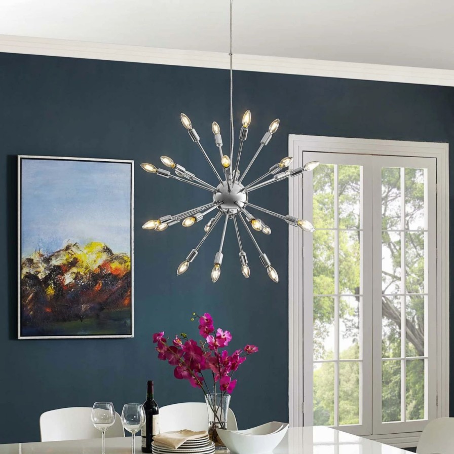 Chandeliers * | Best Deal Sputnik Modway Gamut Eei-2886 Metal Chandelier