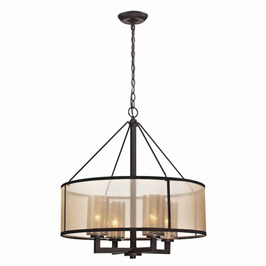 Chandeliers * | Brand New Drum Elk Lighting Diffusion 57027-4 Chandelier