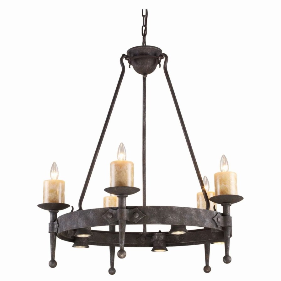 Chandeliers * | Wholesale Wagon Wheel Elk Lighting Cambridge Chandelier 14005/5+5 33W In.