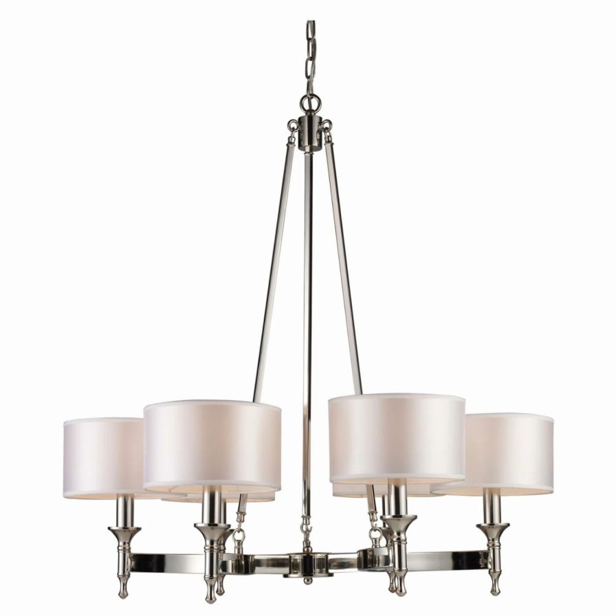 Candle * | Wholesale Candle Elk Lighting Pembroke Chandelier 31W In. Polished Nickel