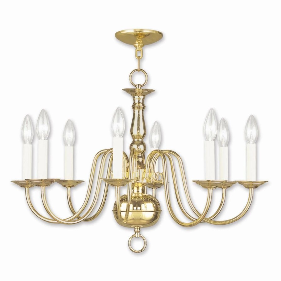 Candle * | Cheapest Livex Lighting Candle Livex Williamsburgh 5008 Chandelier 26W In.