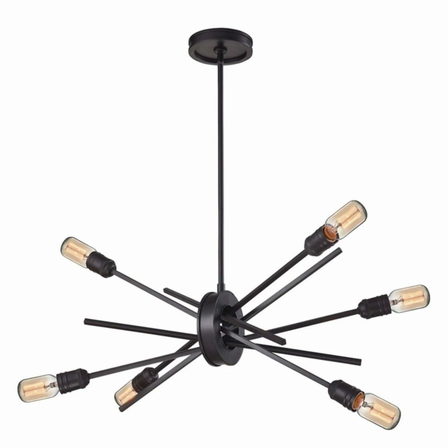 Chandeliers * | Flash Sale Sputnik Elk Lighting Xenia 66913/6 Chandelier