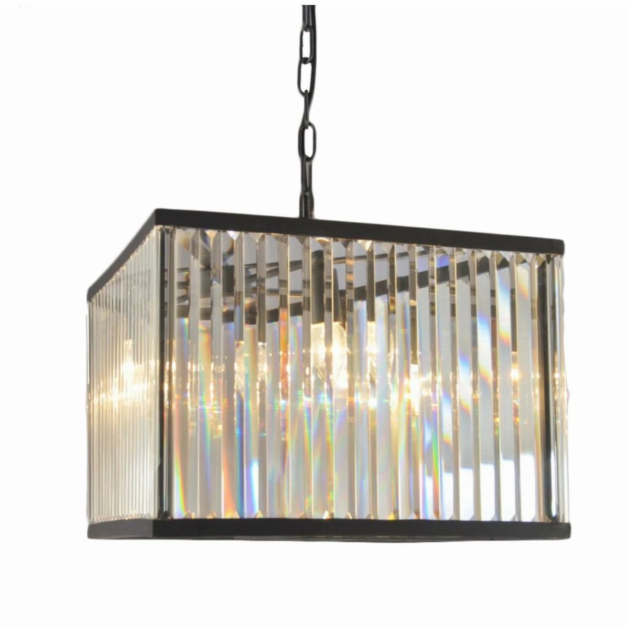 Chandeliers * | Best Pirce Linear Abbyson Bristol Claudia Sh-Md2144-4Abg Square Chandelier